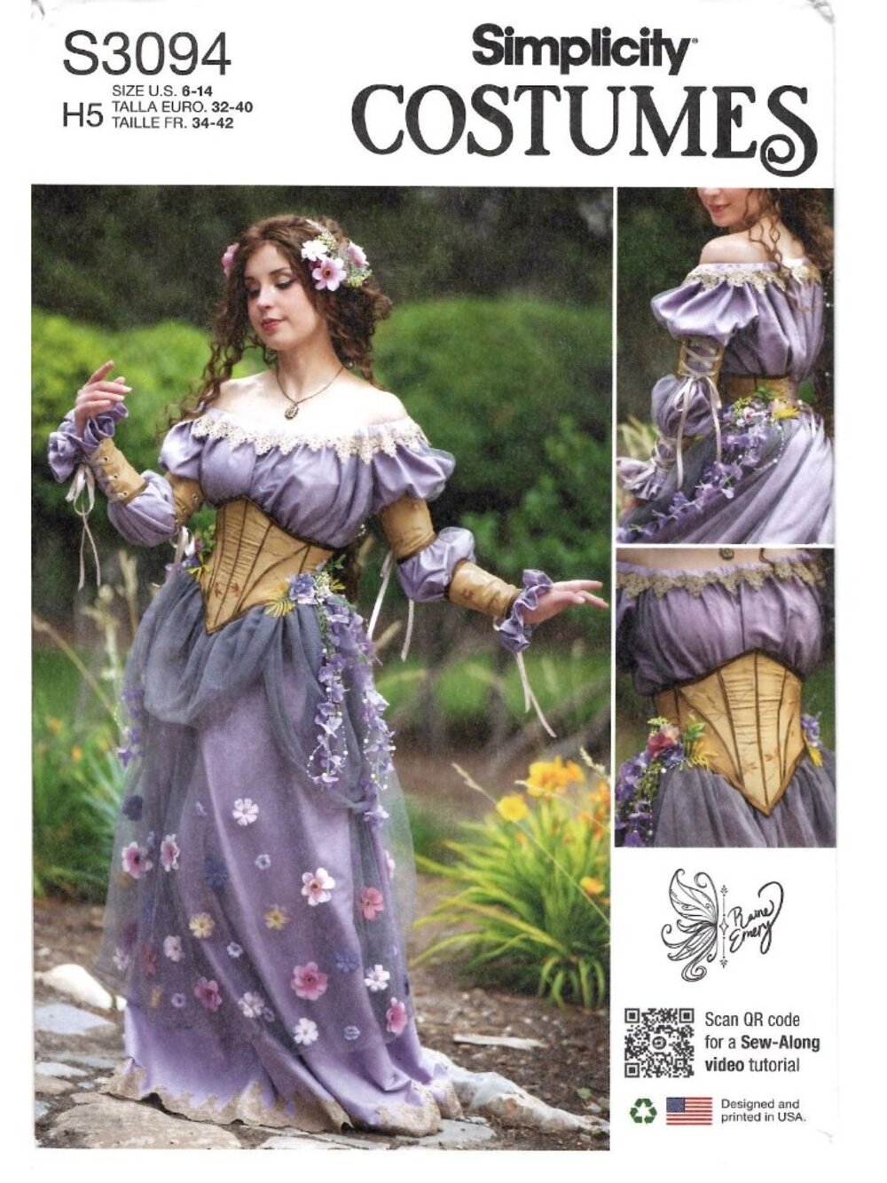 Simplicity S3094 Womens 6 to 14 Fairy Costume Uncut Sewing Pattern